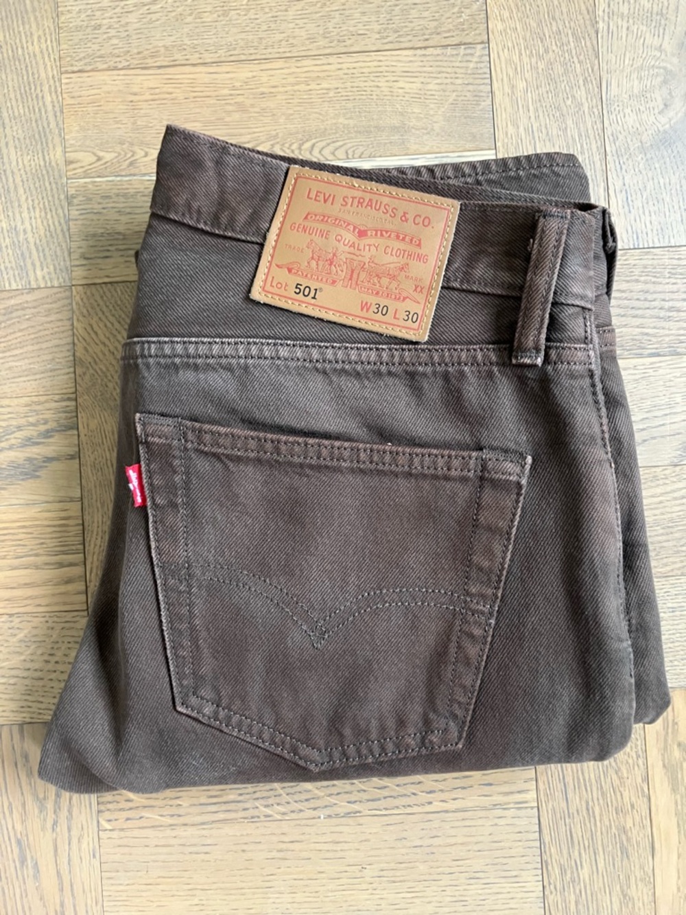 Levi's Men's 501 Classic Straight Brown Jeans 30x30